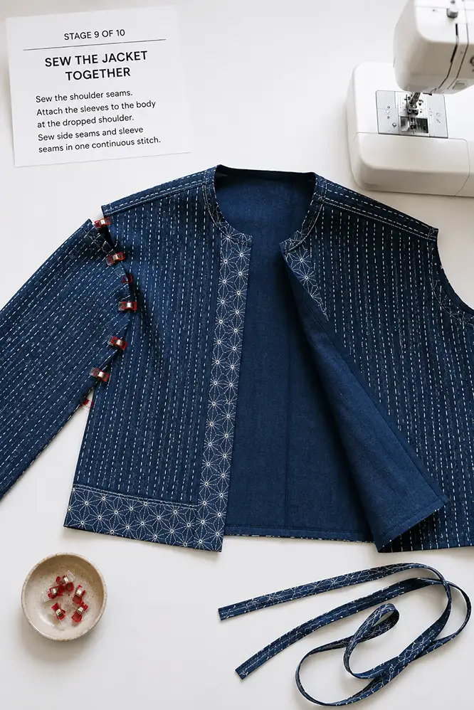 Classic Indigo Sashiko Quilted Jacket for Timeless Style