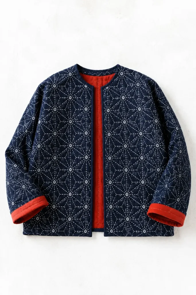 Classic Indigo Sashiko Quilted Jacket for Timeless Style