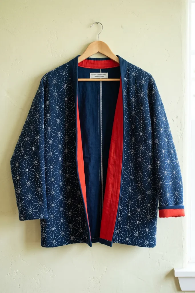 Classic Indigo Sashiko Quilted Jacket for Timeless Style