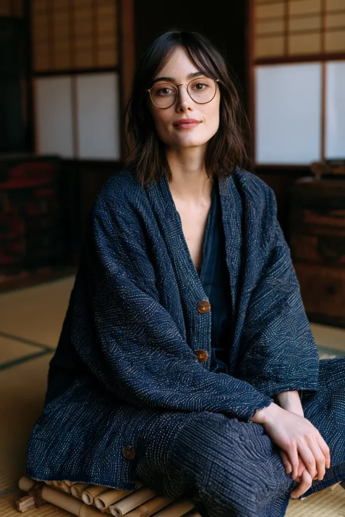 Classic Indigo Sashiko Quilted Jacket for Timeless Style