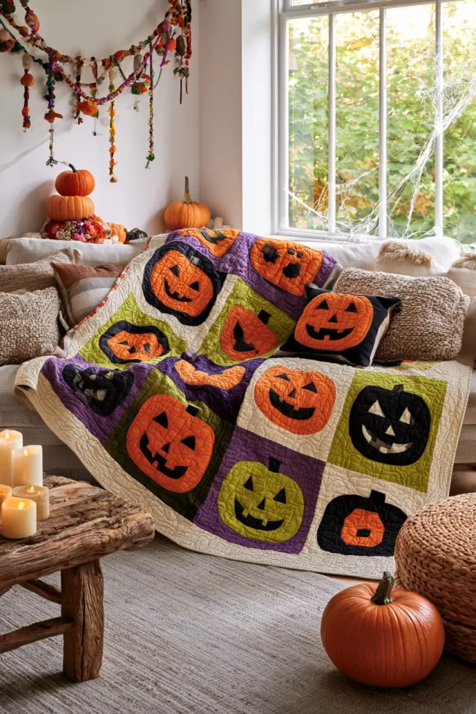 Classic Jack-o-Lantern and Pumpkin Patch Quilt Blocks