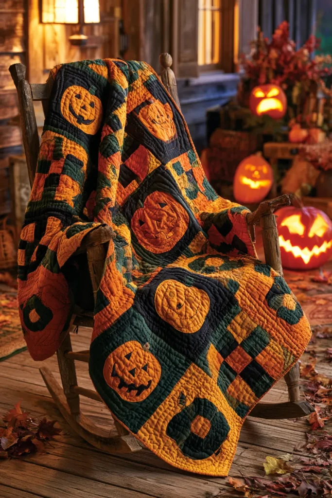 Classic Jack-o-Lantern and Pumpkin Patch Quilt Blocks