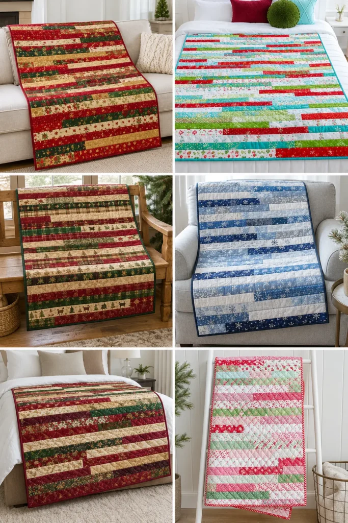 Classic Jelly Roll Race Quilt for a Fast Christmas Finish