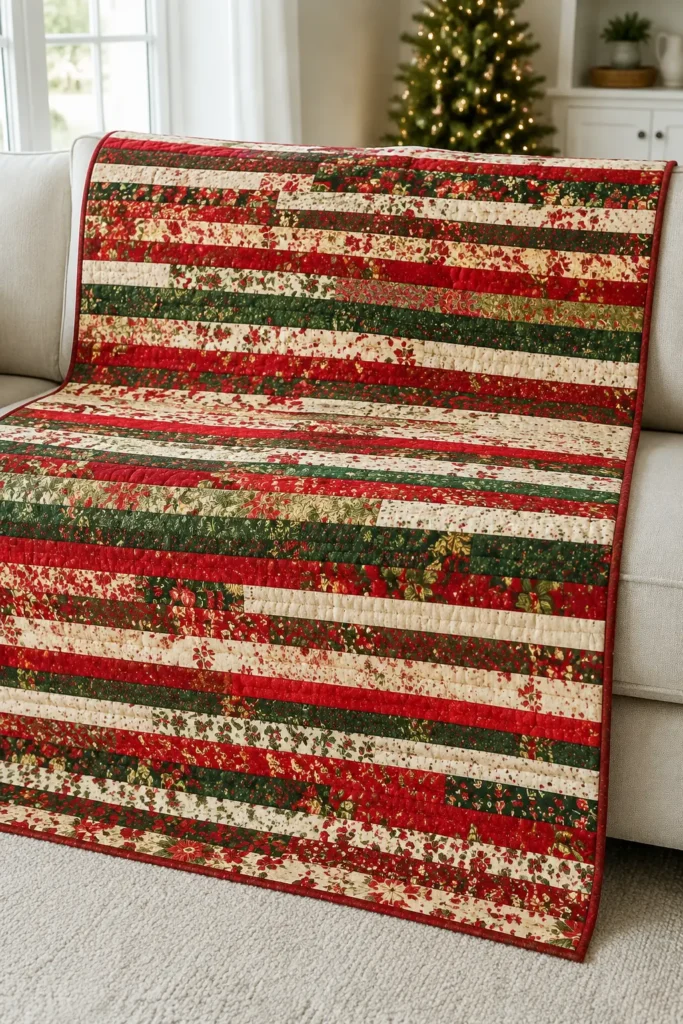 Classic Jelly Roll Race Quilt for a Fast Christmas Finish