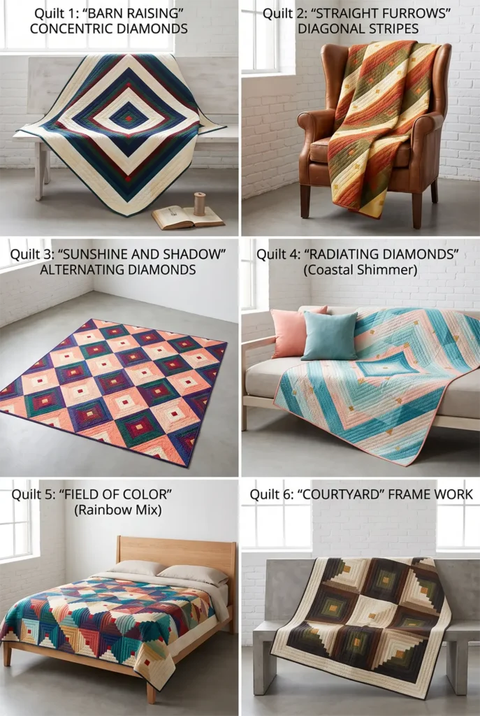 Classic Log Cabin Layer Cake Quilt for Timeless Elegance