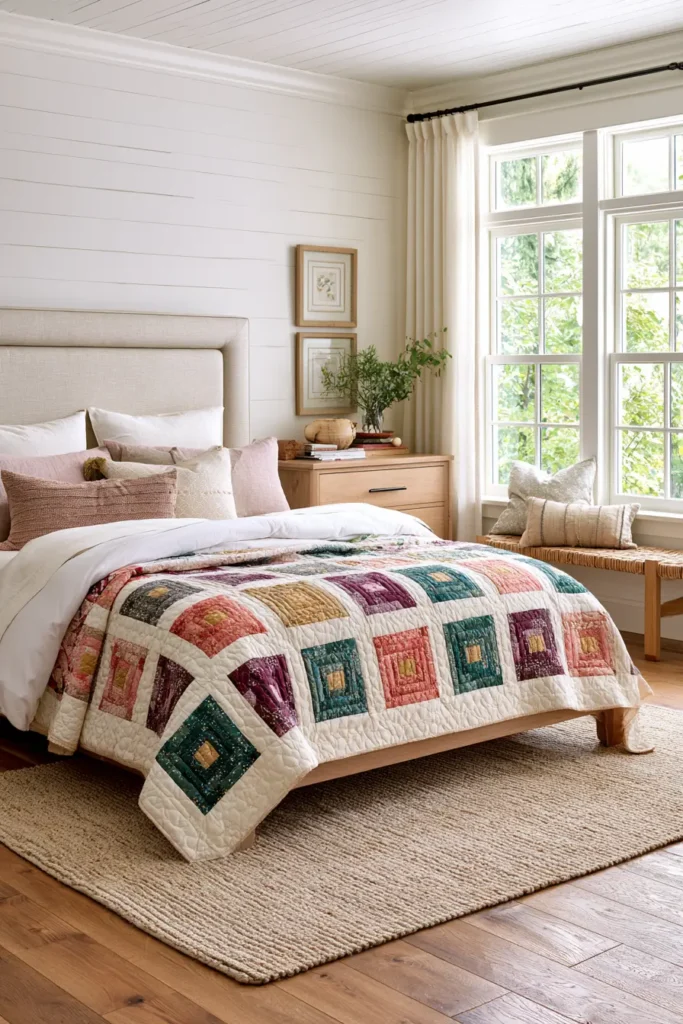 Classic Log Cabin Layer Cake Quilt for Timeless Elegance