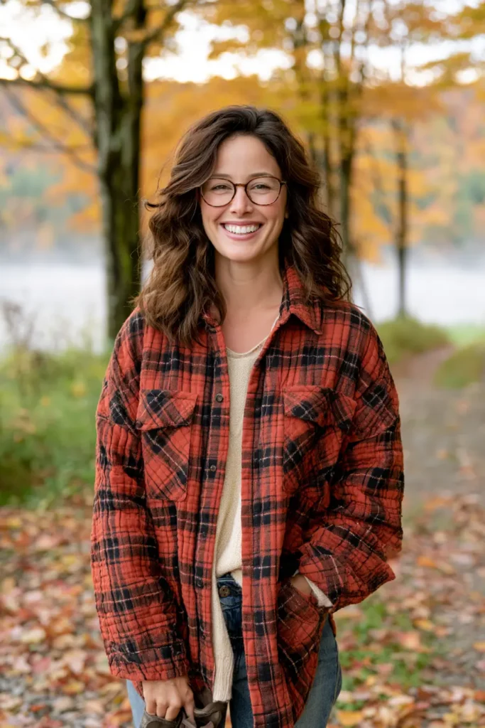 Cozy Plaid Quilted Shacket for Crisp Autumn Days