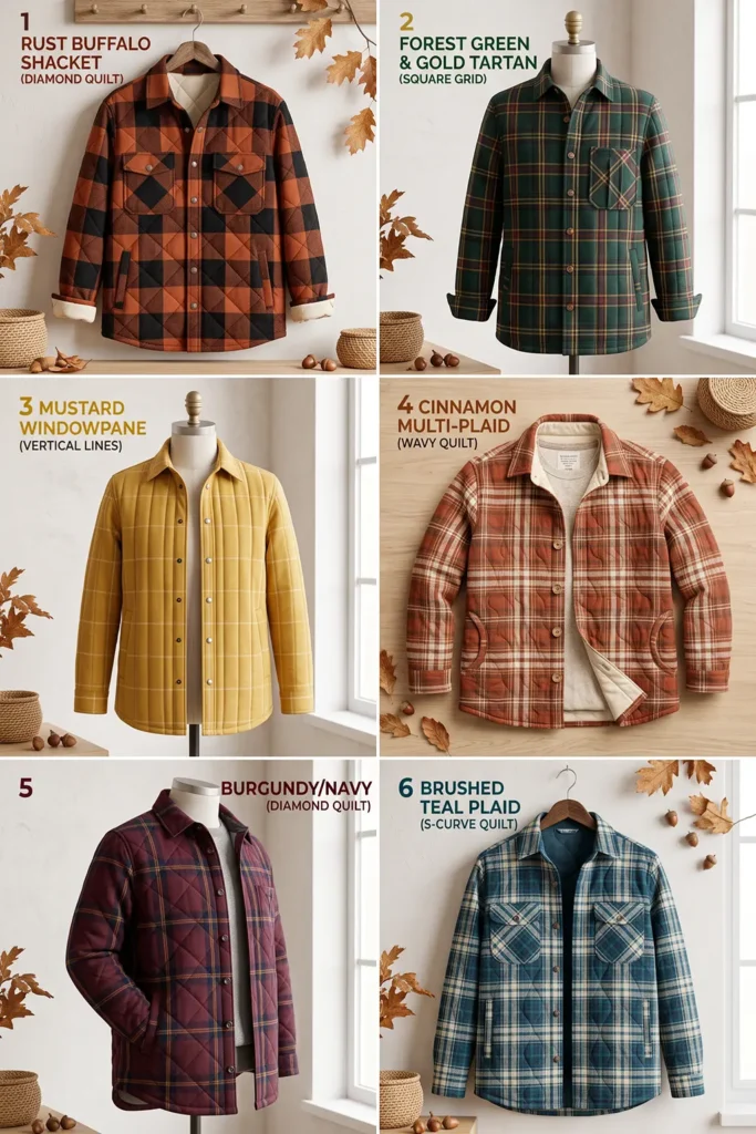Cozy Plaid Quilted Shacket for Crisp Autumn Days