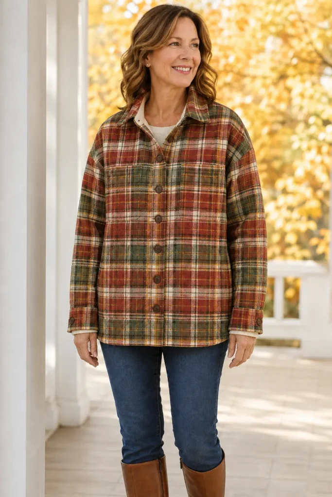 Cozy Plaid Quilted Shacket for Crisp Autumn Days