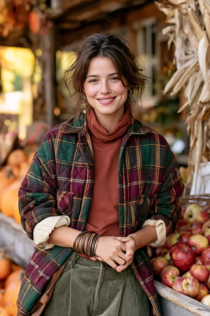 Cozy Plaid Quilted Shacket for Crisp Autumn Days