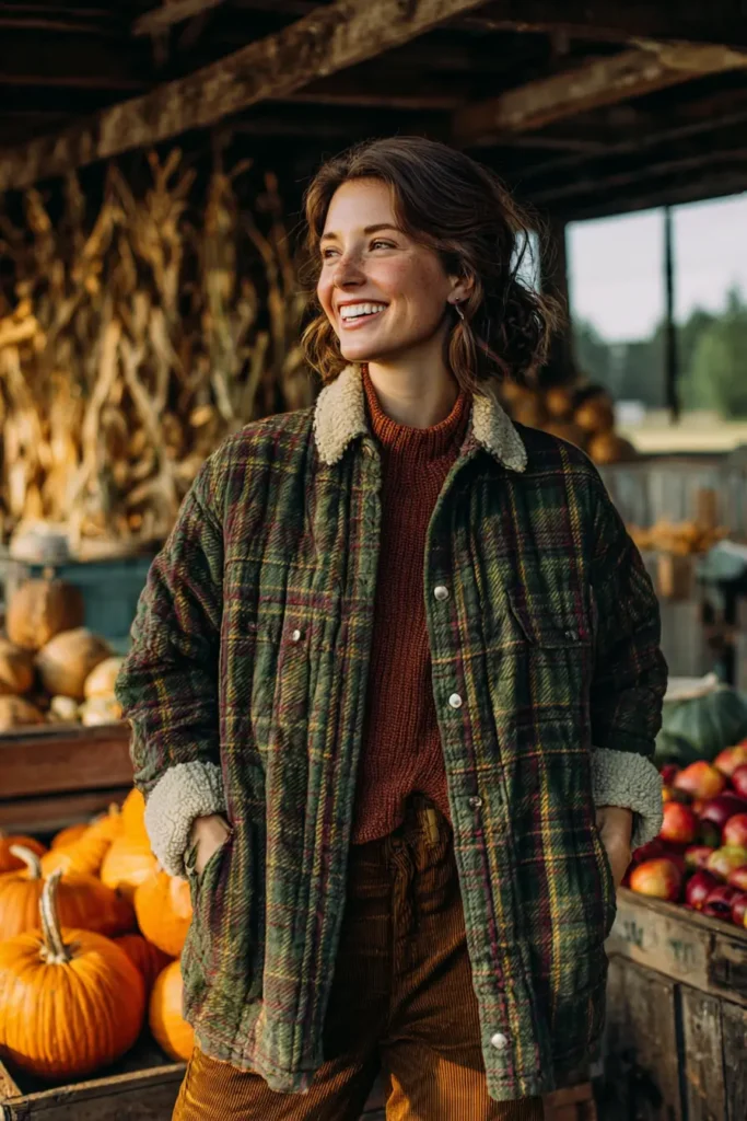 Cozy Plaid Quilted Shacket for Crisp Autumn Days