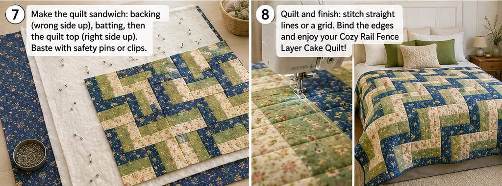 Cozy Rail Fence Layer Cake Quilt for Timeless Simplicity