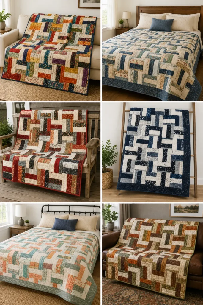 Cozy Rail Fence Layer Cake Quilt for Timeless Simplicity