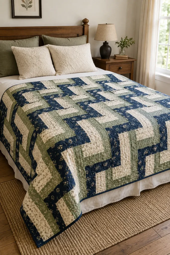 Cozy Rail Fence Layer Cake Quilt for Timeless Simplicity