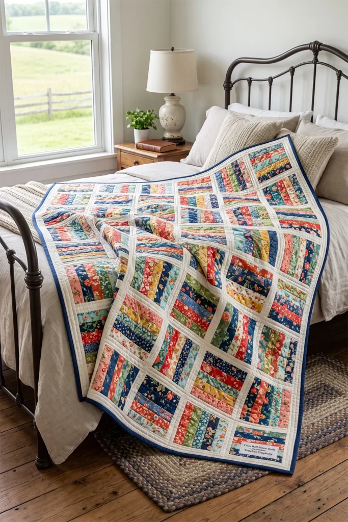 Cozy Rail Fence Layer Cake Quilt for Timeless Simplicity