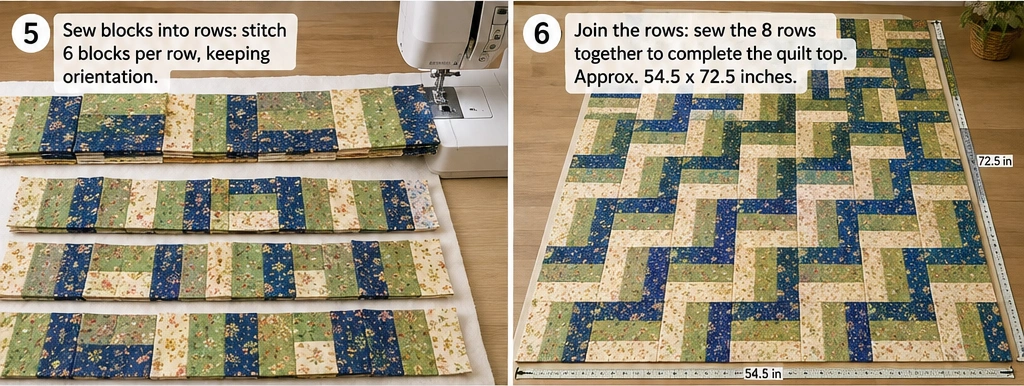 Cozy Rail Fence Layer Cake Quilt for Timeless Simplicity