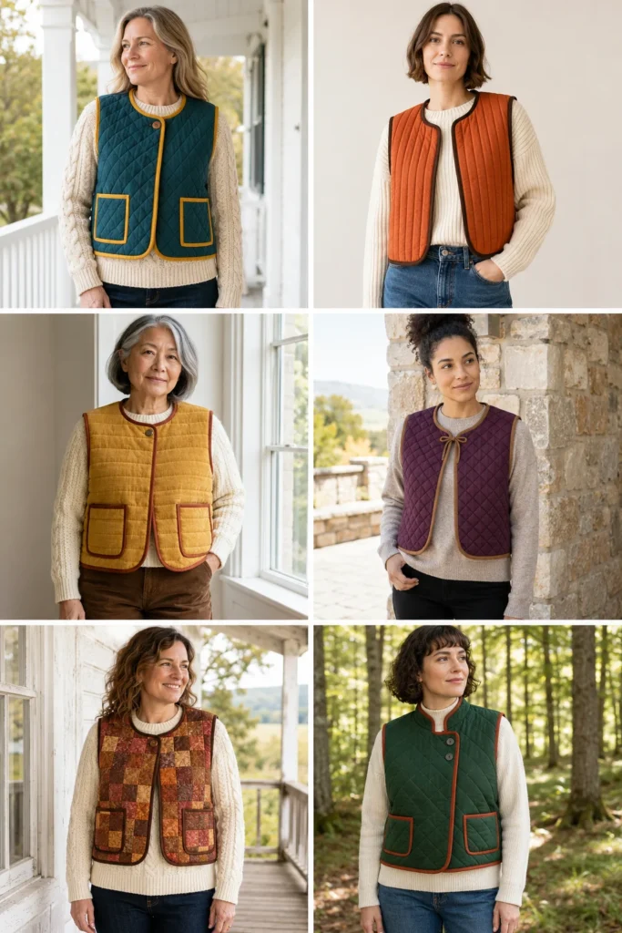 Cropped Quilted Vest for Chic Sweater-Weather Layering