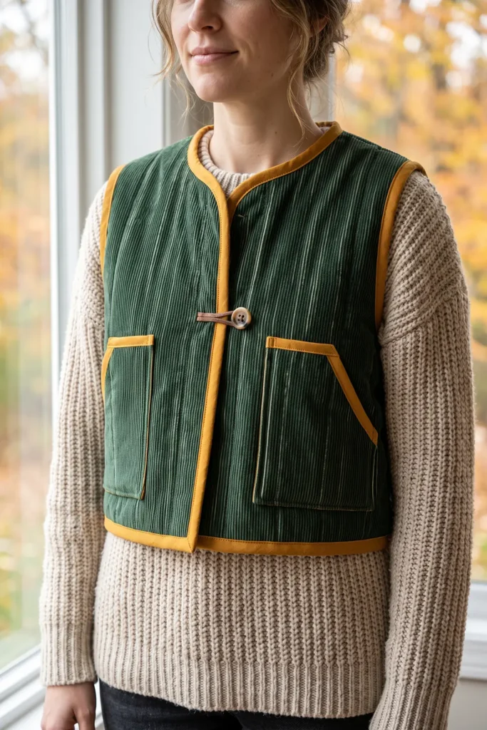 Cropped Quilted Vest for Chic Sweater-Weather Layering