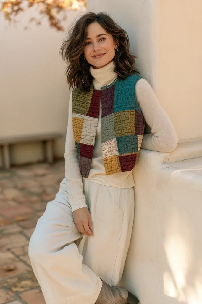 Cropped Quilted Vest for Chic Sweater-Weather Layering