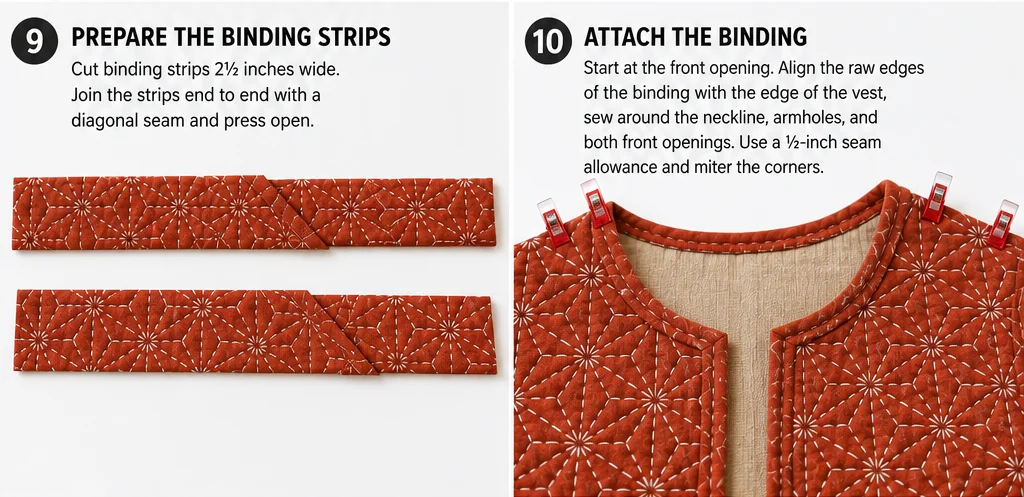 Cropped Sashiko Quilted Vest for Chic Modern Layering