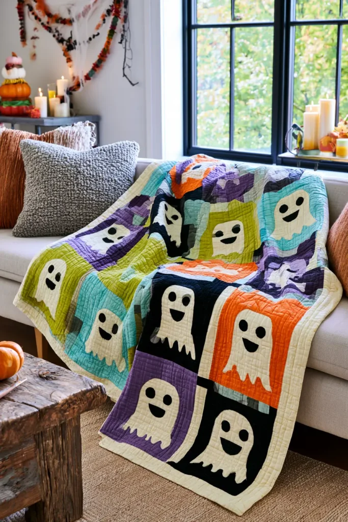 Cute Ghost Appliqué Quilt Blocks for Beginners