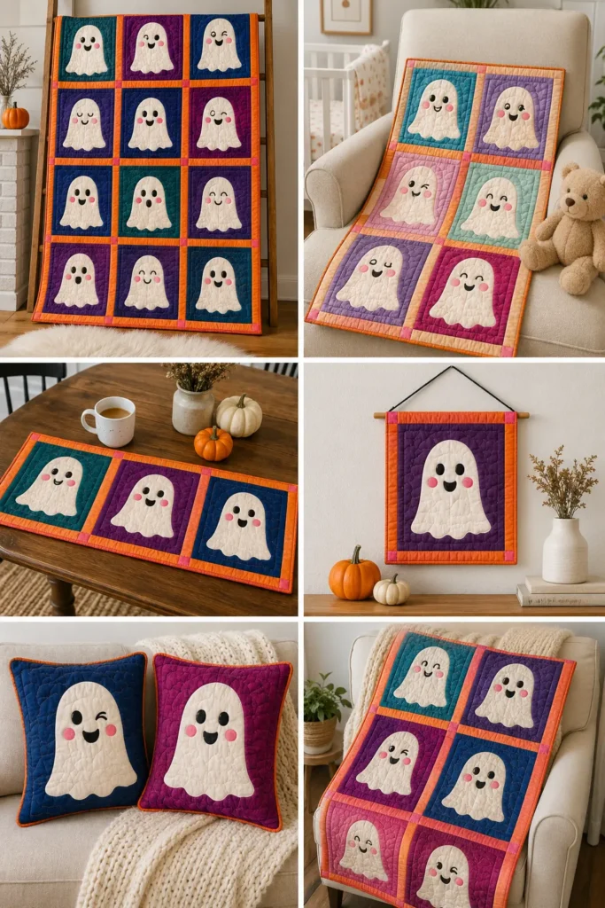 Cute Ghost Appliqué Quilt Blocks for Beginners