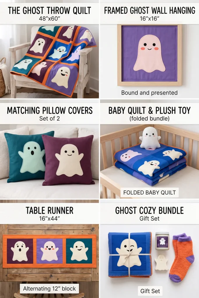 Cute Ghost Appliqué Quilt Blocks for Beginners