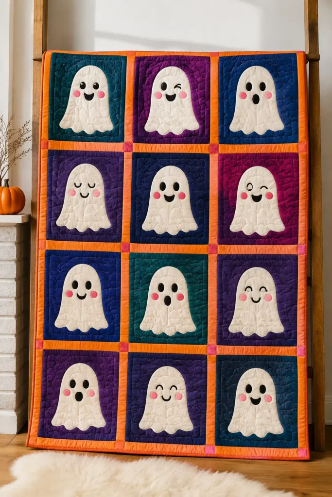 Cute Ghost Appliqué Quilt Blocks for Beginners