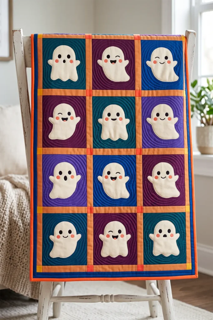 Cute Ghost Appliqué Quilt Blocks for Beginners