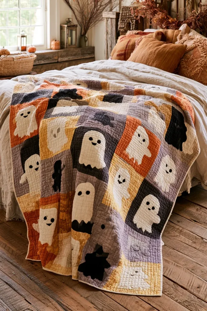Cute Ghost Appliqué Quilt Blocks for Beginners