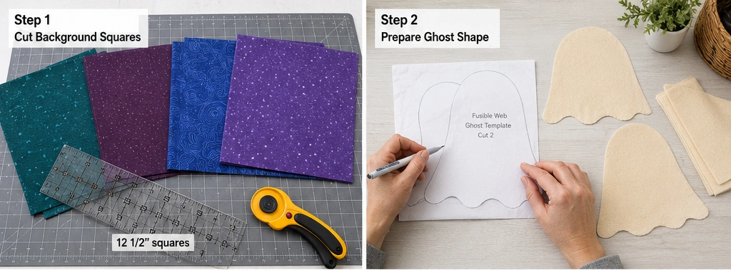 Cute Ghost Appliqué Quilt Blocks for Beginners
