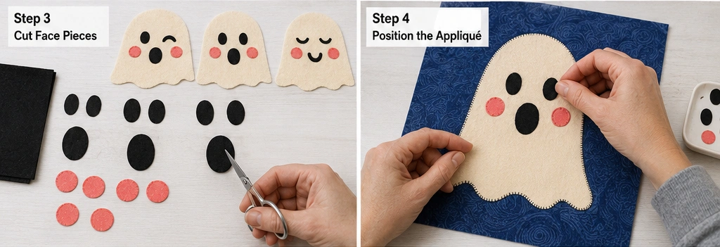 Cute Ghost Appliqué Quilt Blocks for Beginners