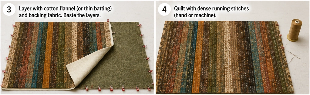 Earthy Boho Jelly Roll Quilted Vests for Relaxed Layering