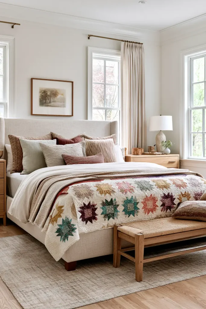 Elegant Sawtooth Star Layer Cake Quilt for Sophisticated Bedrooms
