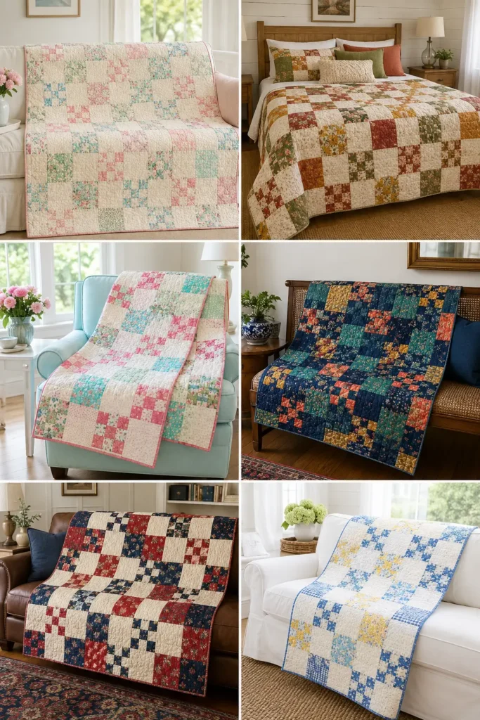 Fast Four-Patch Layer Cake Quilt for Quick Weekend Sewing