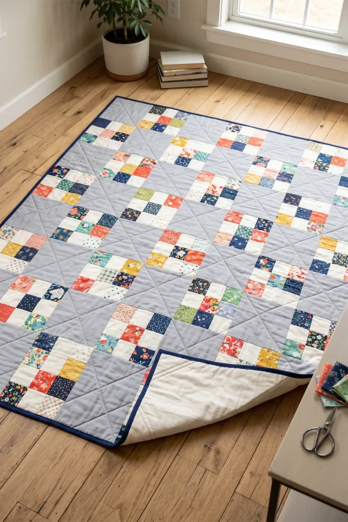 Fast Four-Patch Layer Cake Quilt for Quick Weekend Sewing