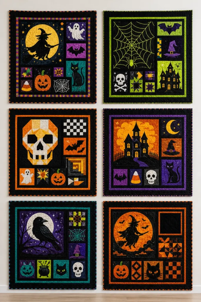 Halloween Sampler Quilt Layouts for Every Skill Level