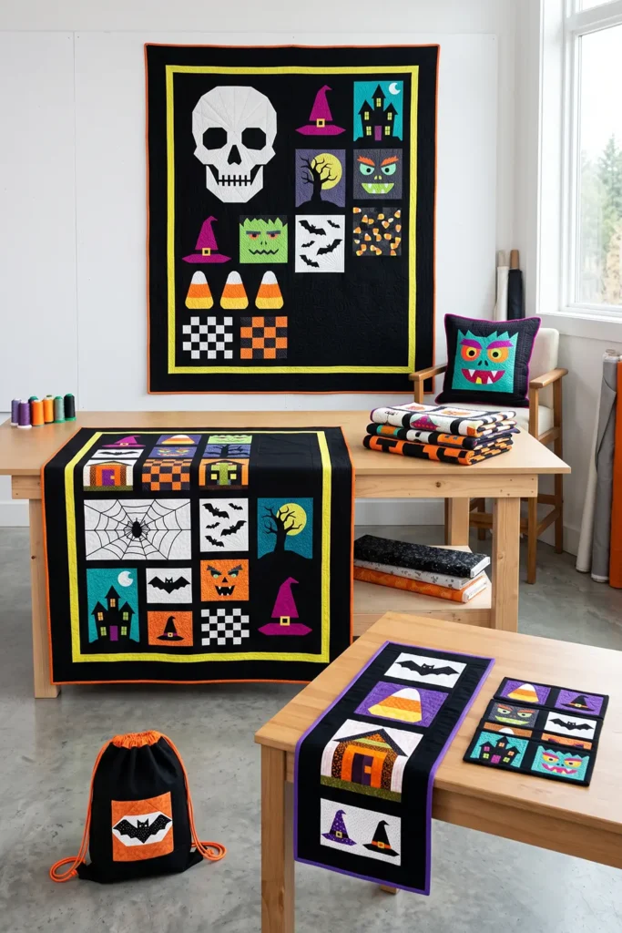Halloween Sampler Quilt Layouts for Every Skill Level