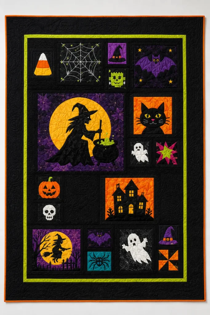 Halloween Sampler Quilt Layouts for Every Skill Level
