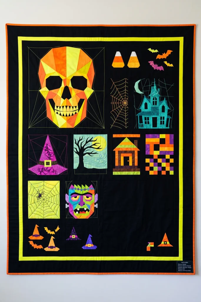 Halloween Sampler Quilt Layouts for Every Skill Level