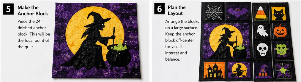 Halloween Sampler Quilt Layouts for Every Skill Level