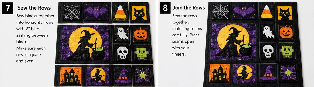 Halloween Sampler Quilt Layouts for Every Skill Level