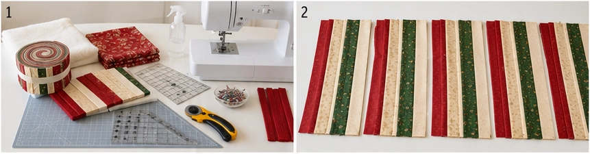 Jelly Roll Chevron Christmas Quilt for Modern Festive Appeal