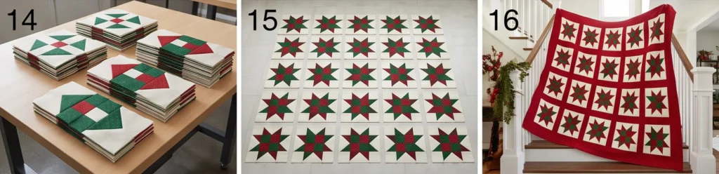 Jelly Roll Christmas Star Quilt for an Elegant Holiday Statement