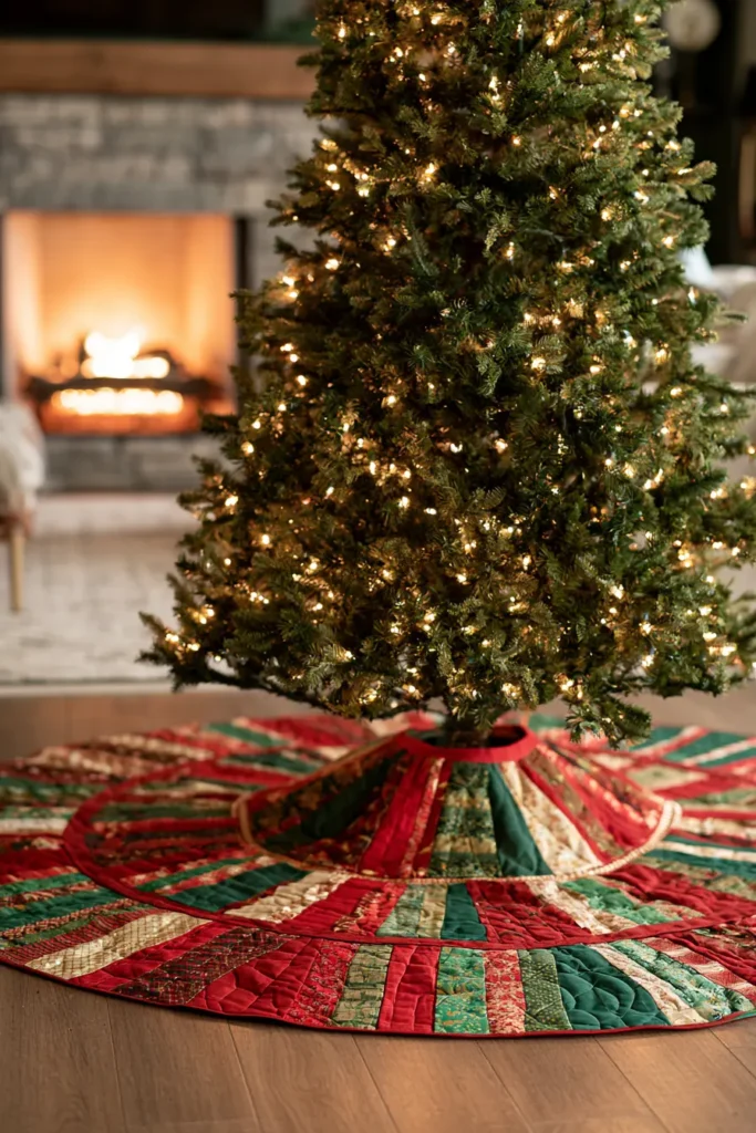 Jelly Roll Christmas Tree Skirt