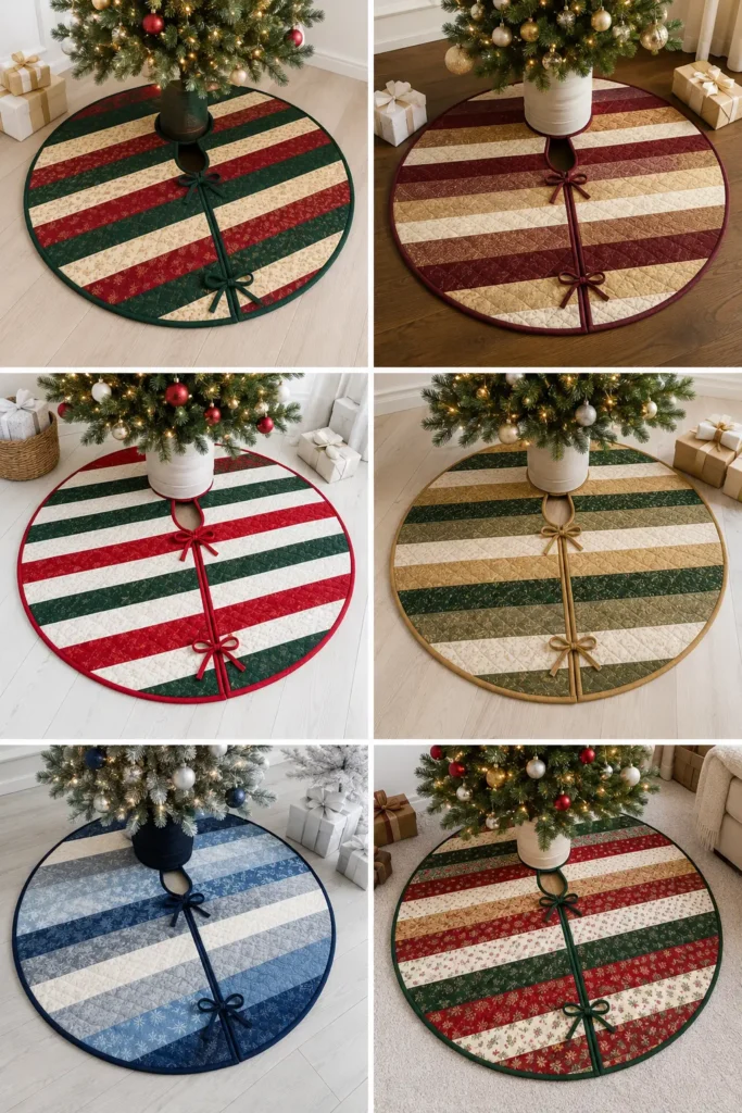 Jelly Roll Christmas Tree Skirt