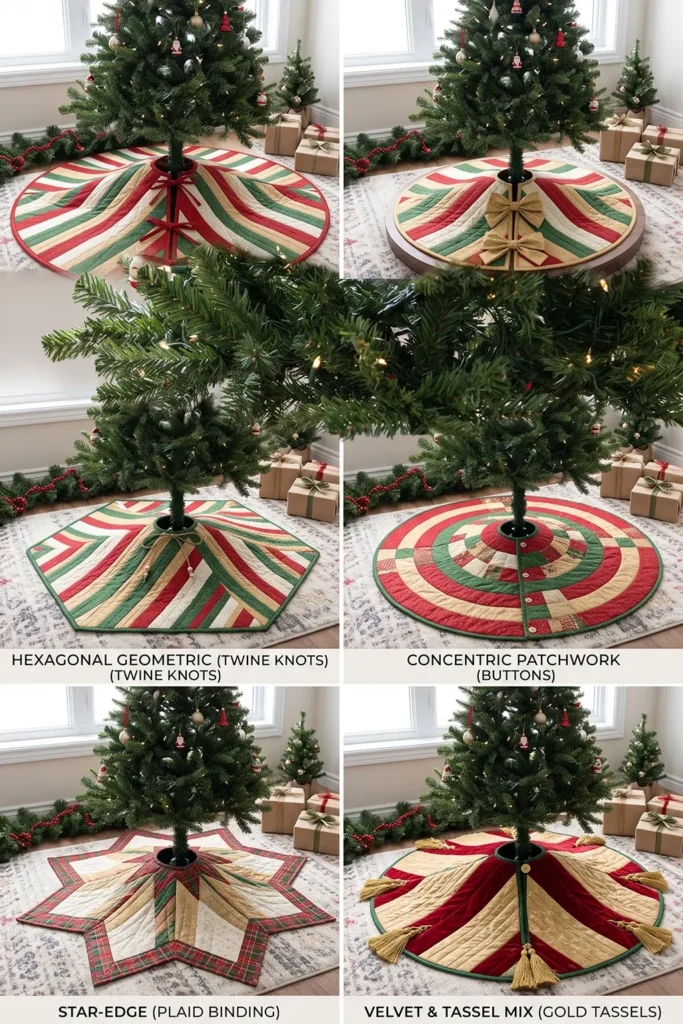 Jelly Roll Christmas Tree Skirt