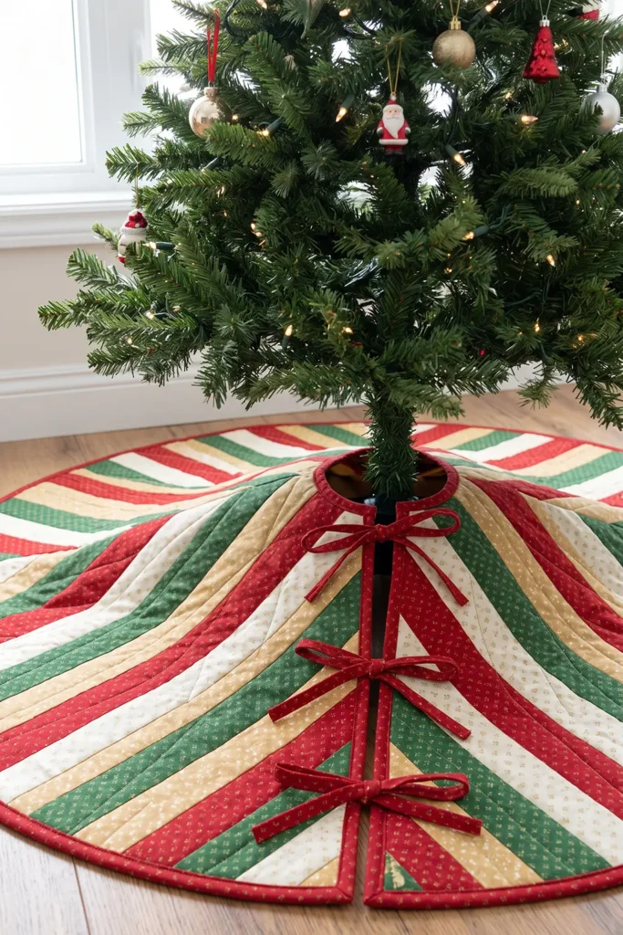 Jelly Roll Christmas Tree Skirt