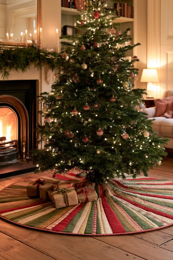 Jelly Roll Christmas Tree Skirt