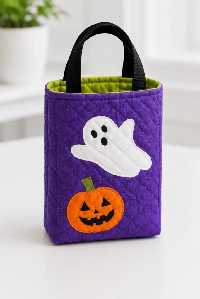 Mini Quilted Halloween Treat Bags for Party Favors